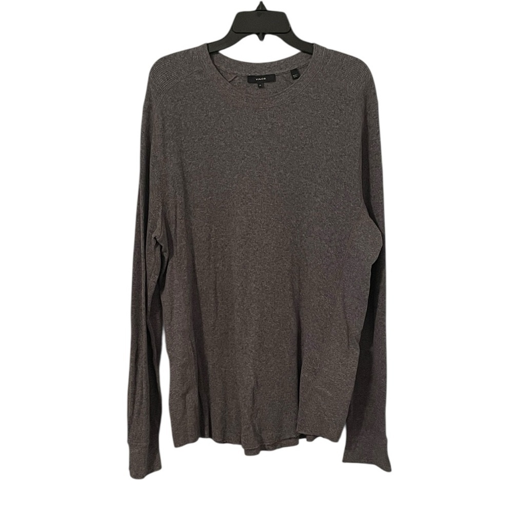 VINCE | Men’s Gray Waffle Knit Long Sleeve‎ Sweater Top Size XL